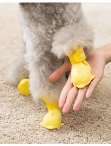 Stivali da pioggia impermeabili in silicone per animali domestici cucciolo dettaglio