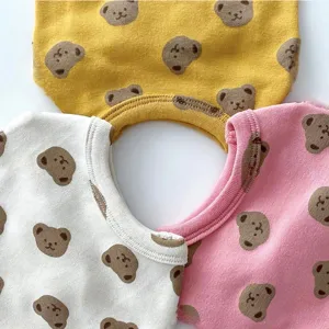 Leuke berenprint huisdierkleding voor kleine honden katten, zacht comfortabel herfst lente shirt.