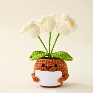 Handcrafted Crochet Potted Plant Cute Knitted Flower Doll Positive Energy Decor