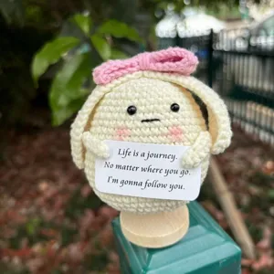 Handmade Crochet Potato Doll Positive Energy Emotional Support Toy Cute Knitted Ornament