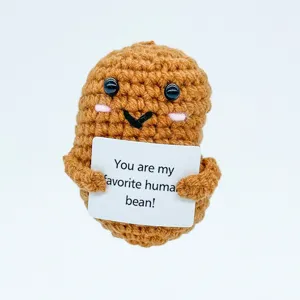 Handmade crochet potato plush doll cute knitted emotional support bean toy for desktop decor gift