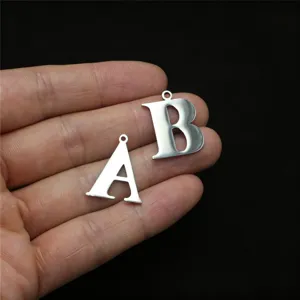 Ciondolo lettera A B in acciaio inossidabile a specchio per gioielli DIY collane bracciali