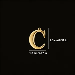 Ciondolo lettera C in acciaio inossidabile dorato gioiello accessorio DIY per collana