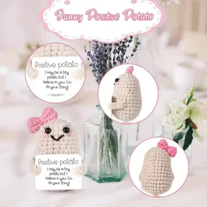 Handgemachte Häkel-Positive-Kartoffel-Puppe süßes Plüschtier lustiges Tischornament Geschenk