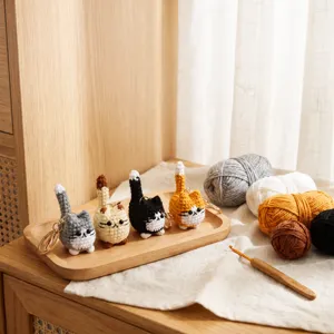 Handcrafted crochet cat keychain, cute knitted kitten pendant, cozy handmade bag accessory