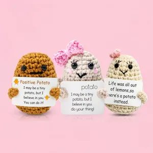 Handgemachte Geknüpfte Positive Energie Kartoffel Puppe Süße Lustige Häkel Plüschtier Tisch Ornament Geschenk