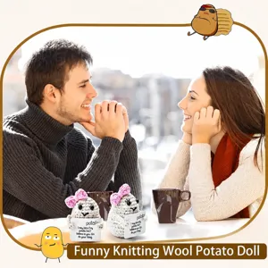 Handgemachte gehäkelte positive Kartoffel Puppe lustiges gestricktes Plüschtier Schreibtischdeko