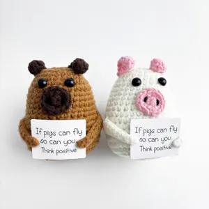 Bambola di patata positiva all'uncinetto carina peluche lavorato a maglia decoro casa