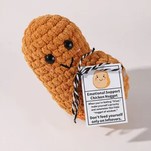 Handgehäkelte emotionale Unterstützung Hühnernugget Plüschtier süße Stoffpuppe Geschenk