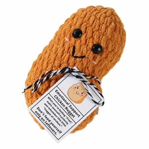 Handgemachte gehäkelte Hähnchen-Nugget Plüschfigur süße emotionale Unterstützung Deko