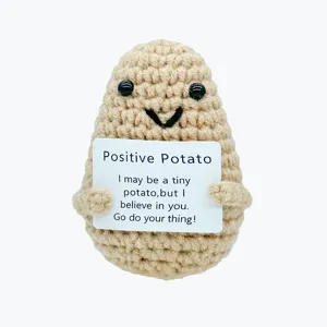 Handmade crochet positive potato doll cute emotional support plush toy gift cute desk decor