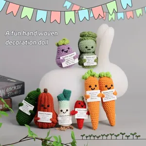 Hand woven crochet vegetable doll cute emotional support plush toy desktop decor gift