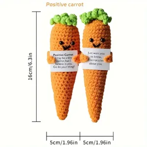 Handmade crochet positive carrot doll plush toy cute backpack pendant creative gift.