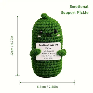 Handmade crochet emotional support pickle doll cute plush bag pendant toy gift 12cm!