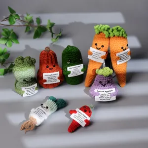 Handmade crochet vegetable dolls cute emotional support plush toys desktop decor gift
