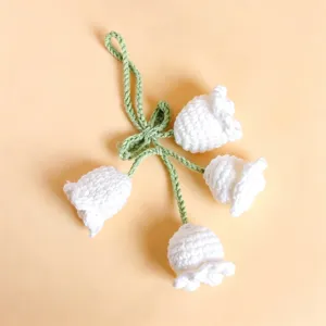 Pendentif de sac muguet au crochet fait main, joli ornement suspendu de voiture.