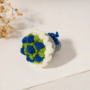 Handgemachte Häkelblume Blumenstrauß Mini Strickrose Geschenk für Valentinstag