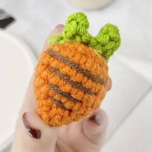 Handmade Crochet Carrot Hair Clip Accessory Cute Knitted Fruit Pendant DIY Craft Hairpin Charm