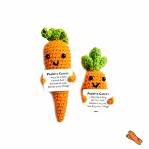 Mignonne Peluche Carotte Positive Au Crochet Fait Main Joli Légume Pendentif De Sac