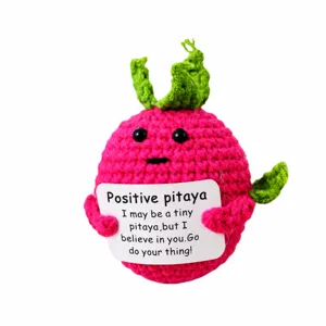 Handmade crochet pitaya positive doll car hanging ornament cute emotional support fruit gift