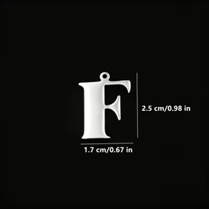 Ciondolo lettera F in acciaio inossidabile specchio ciondolo DIY per bracciale collana gioielli