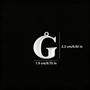 Ciondolo lettera G in acciaio inossidabile argento charm DIY per collana bracciale gioielli