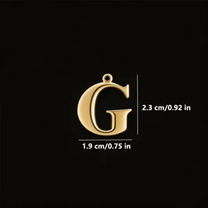 Ciondolo lettera G dorata in acciaio inossidabile iniziale fai da te collana 1.9x2.3cm