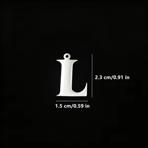 Ciondolo lettera L in acciaio inossidabile lucidato accessorio gioielli 1.5x2.3cm