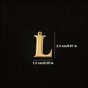 Ciondolo lettera L in acciaio inossidabile dorato charm fai da te per collane e bracciali unici