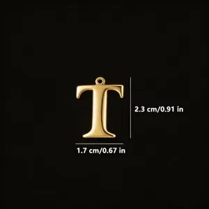Ciondolo con lettera T in acciaio inossidabile dorato ciondolo iniziale per collana bracciale