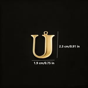 Ciondolo lettera U in acciaio inossidabile dorato accessorio gioielli collana DIY