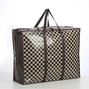 Durable waterproof storage bag detail, large capacity design for thick clothes and quilts packing.