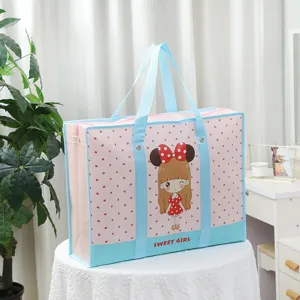 Gran bolsa de almacenamiento de tela no tejida laminada, bolsa de viaje impermeable y gruesa.