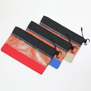 Borsa porta attrezzi impermeabile multifunzione con gancio, dettaglio in tessuto oxford.