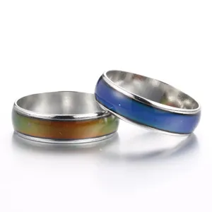 Mode Kreativ Stimmung Temperatur Farbwechsel Ring Legierung Geometrisch Fingerring Schmuck Für Damen