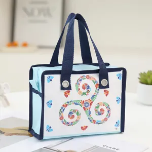 Borsa da toeletta impermeabile in tessuto non tessuto laminato Borsa per trucco con cerniera portatile Borsa per cosmetici da viaggio