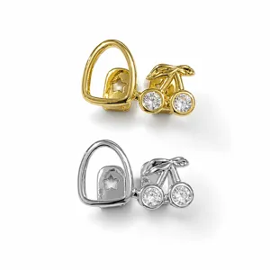 Hip hop gold and silver double tooth grillz featuring stylish cherry and star cutout designs.