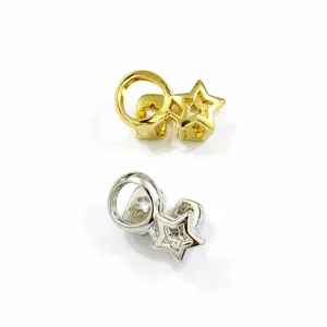 Hip hop gold silver tone star grillz teeth grill unique hollow design fashion jewelry accessory detail