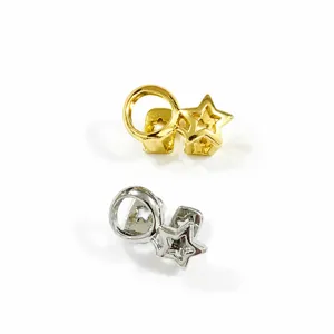 Hip hop grillz gold silver metal teeth caps hollow pentagram ring style fashion tooth jewelry