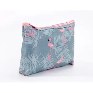 Small flamingo cosmetic bag portable travel waterproof toiletry bag makeup pouch for women