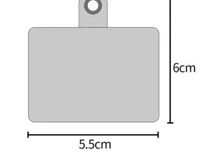Transparenter TPU Handy-Umhängeband-Patch Detaildiagramm mit 5.5x6cm Abmessungen.