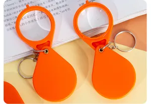 Llavero lupa plegable portátil naranja mini lupa de bolsillo de diseño portátil