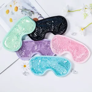 Cooling gel eye mask with beads, soft sleeping eye mask for hot compress and relaxing.