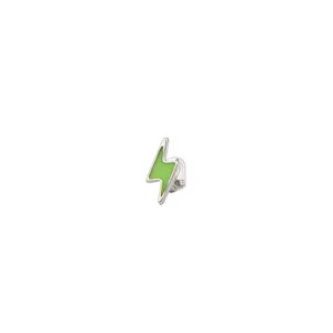 Single tooth grillz featuring a green lightning bolt design, stylish hip-hop men's fashion jewelry.