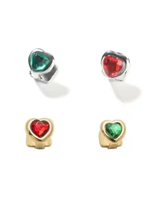 Heart ruby grillz hip hop teeth jewelry gold silver aesthetic trendy fashion grill