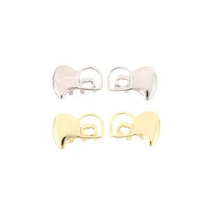Hip hop hollowed out fang grillz tooth caps gold silver fashion streetwear jewelry accessories