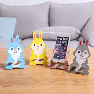 Cute Cartoon Animal Wooden Phone Holder Desktop Phone Stand Creative Gift Mobile Phone Bracket For Desk Office Home