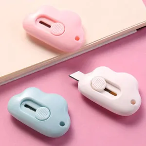 Taglierino Nuvola Mini Carino Portatile Retrattile Taglia Carta Kawaii Apri Scatole Express Scuola Forniture per Ufficio