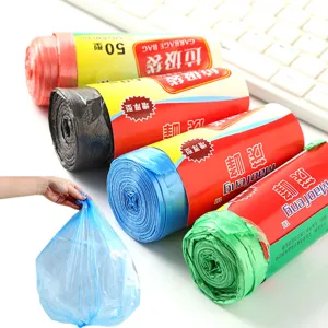 Bolsas de basura portátiles con cordón, bolsas de basura desechables gruesas para cocina.