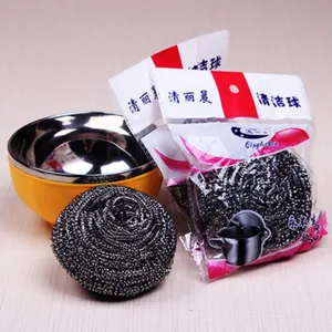 Stainless steel cleaning balls for kitchen pot scrubbing tools durable metal scourer pads